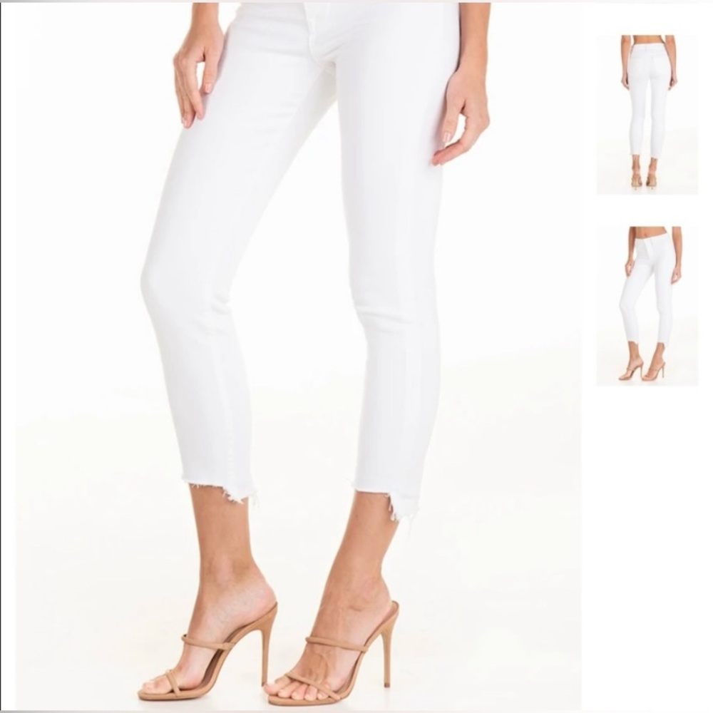Fidelity Denim Gwen Crop Vintage White, Waist Measured Flat 13”, NWT, MSRP $198